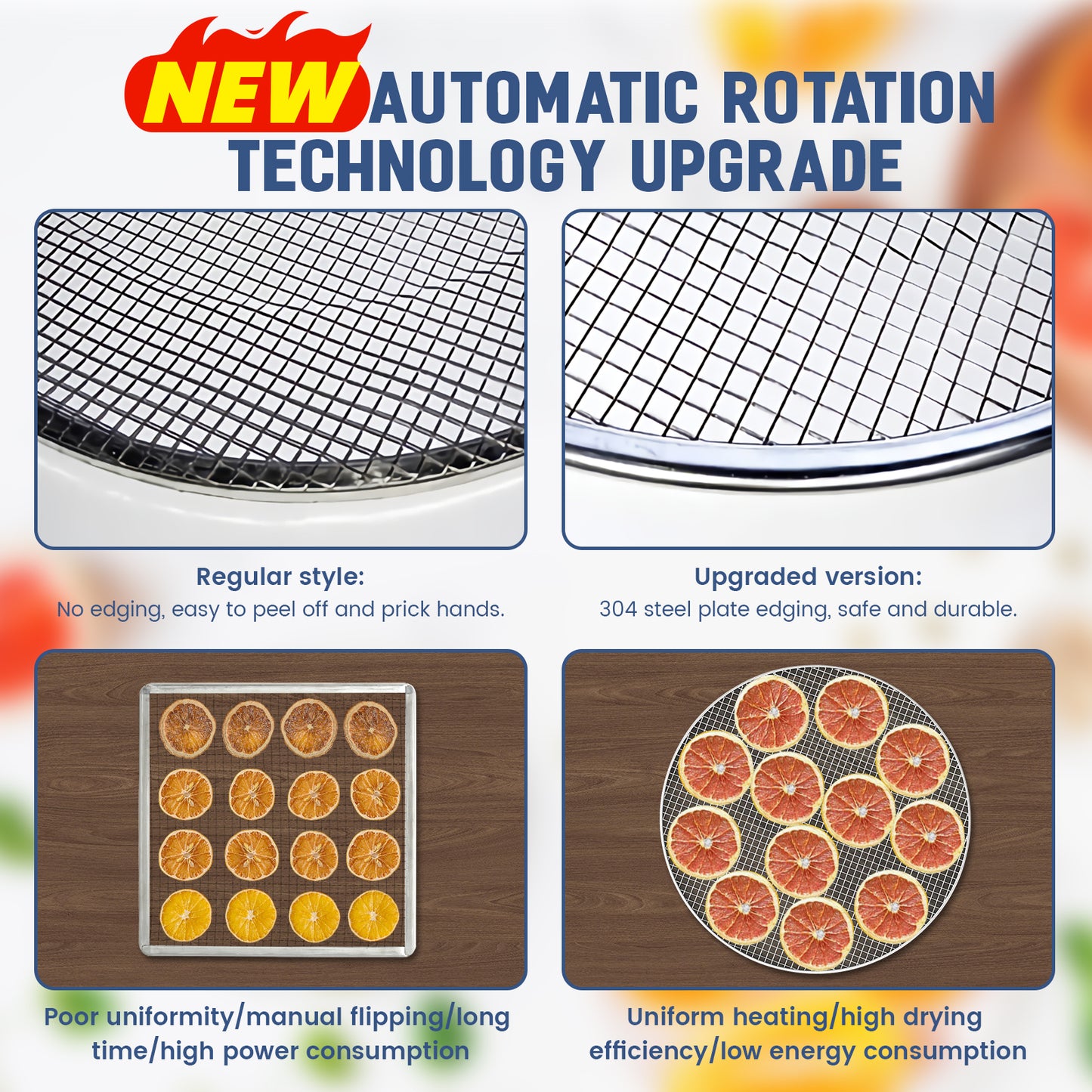 Cercker Rotary Food-Dehydrator Machine 16 Trays 17.52 Ft² Fruit-Dehydrator for Jerky 1500w Large Meat Dryer 190℉ Stainless Steel Food Dryer Machine for Herbs, Beef, Mushrooms, Dog Treat