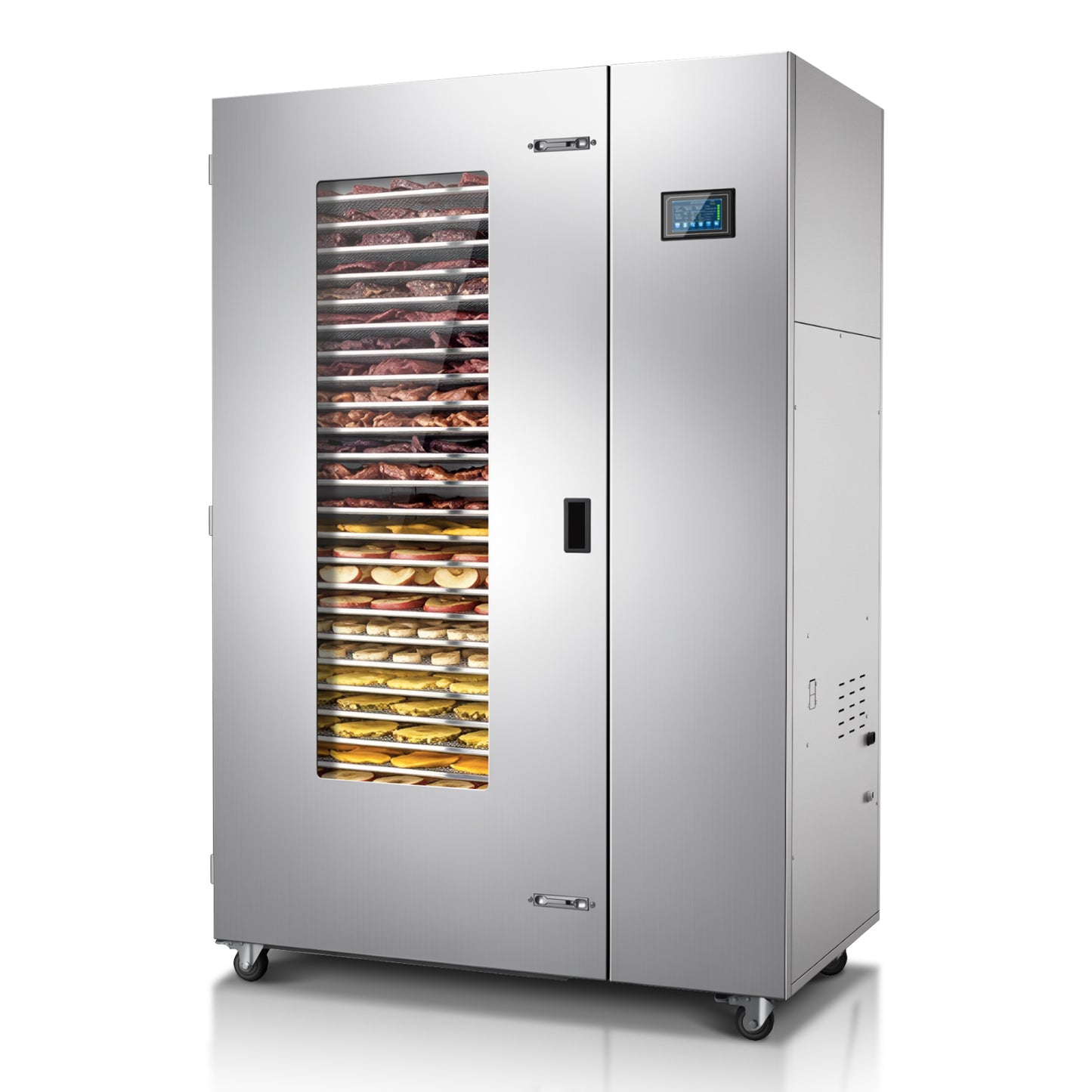 220V Industrial Heat Pump Food-Dehydrator Machine 60℉-158℉ Stainless Steel 24 Trays Commercial Food Dryer 75% Energy Saving 125ft² Large Capcity Drying for Fruit,Herbs,Beef Jerky Maker (46.5×27×69.8)
