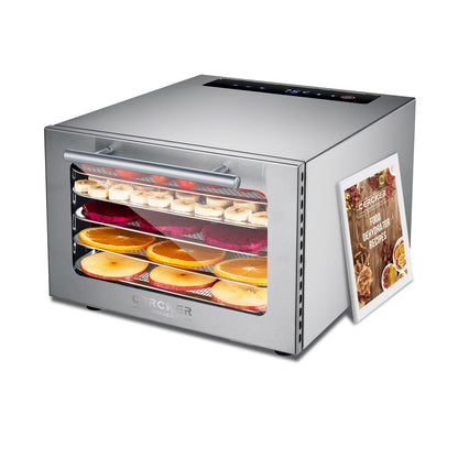 Cercker Food-Dehydrator for Food and Jerky,400W Food Dehydrator Machine 5-Trays,24H Timer Dehydrator for Herbs, Meat, Fruit,Yogurt