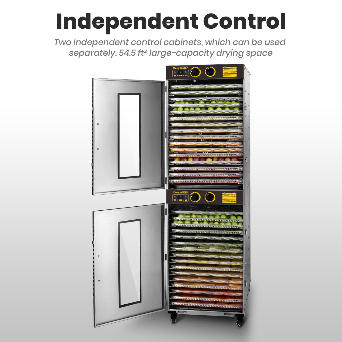 Industrial Food Dehydrator Machine 44 Trays, 75FT² Large Industrial Dehydrator, 4000W Commercial Meat Dryer, 220V Singlecord Use Beef Jerky Maker Food-Dryer （Truck Delivery）