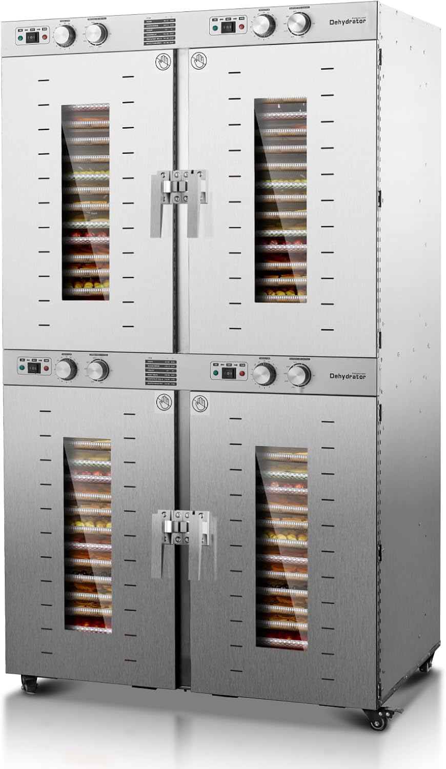 Cercker Industrial Food Dehydrator 88 Trays, 150FT² Large Industrial Dehydrator, 7400W No Plug Commercial Meat Dryer, 220V Singlecord Use Beef Jerky Maker Food-Dryer（Truck Delivery）