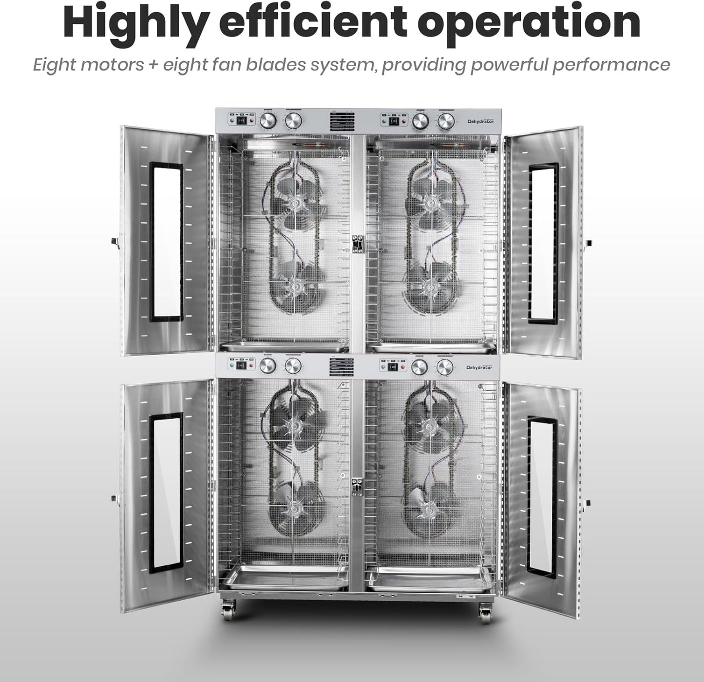 Cercker Industrial Food Dehydrator 88 Trays, 150FT² Large Industrial Dehydrator, 7400W No Plug Commercial Meat Dryer, 220V Singlecord Use Beef Jerky Maker Food-Dryer（Truck Delivery）