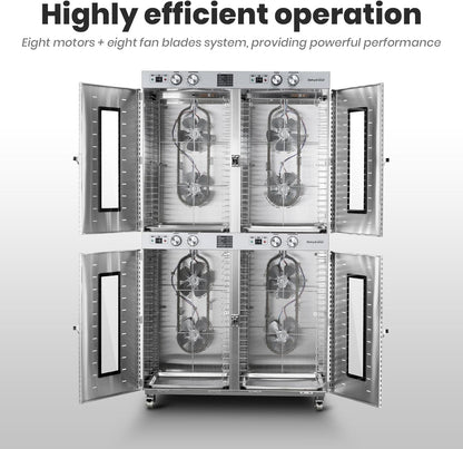 Cercker Industrial Food Dehydrator 88 Trays, 150FT² Large Industrial Dehydrator, 7400W No Plug Commercial Meat Dryer, 220V Singlecord Use Beef Jerky Maker Food-Dryer（Truck Delivery）