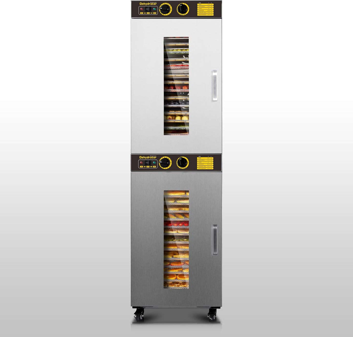 Cercker Industrial Food Dehydrator Machine 32 Trays, 54.5FT² Large Industrial Dehydrator, 3150W Commercial Meat Dryer, 220V Singlecord Use Beef Jerky Maker Food-Dryer（Truck Delivery）