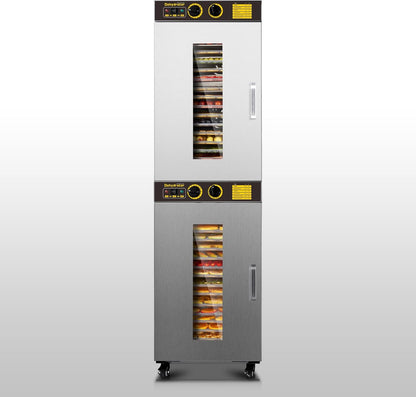 Cercker Industrial Food Dehydrator Machine 32 Trays, 54.5FT² Large Industrial Dehydrator, 3150W Commercial Meat Dryer, 220V Singlecord Use Beef Jerky Maker Food-Dryer（Truck Delivery）